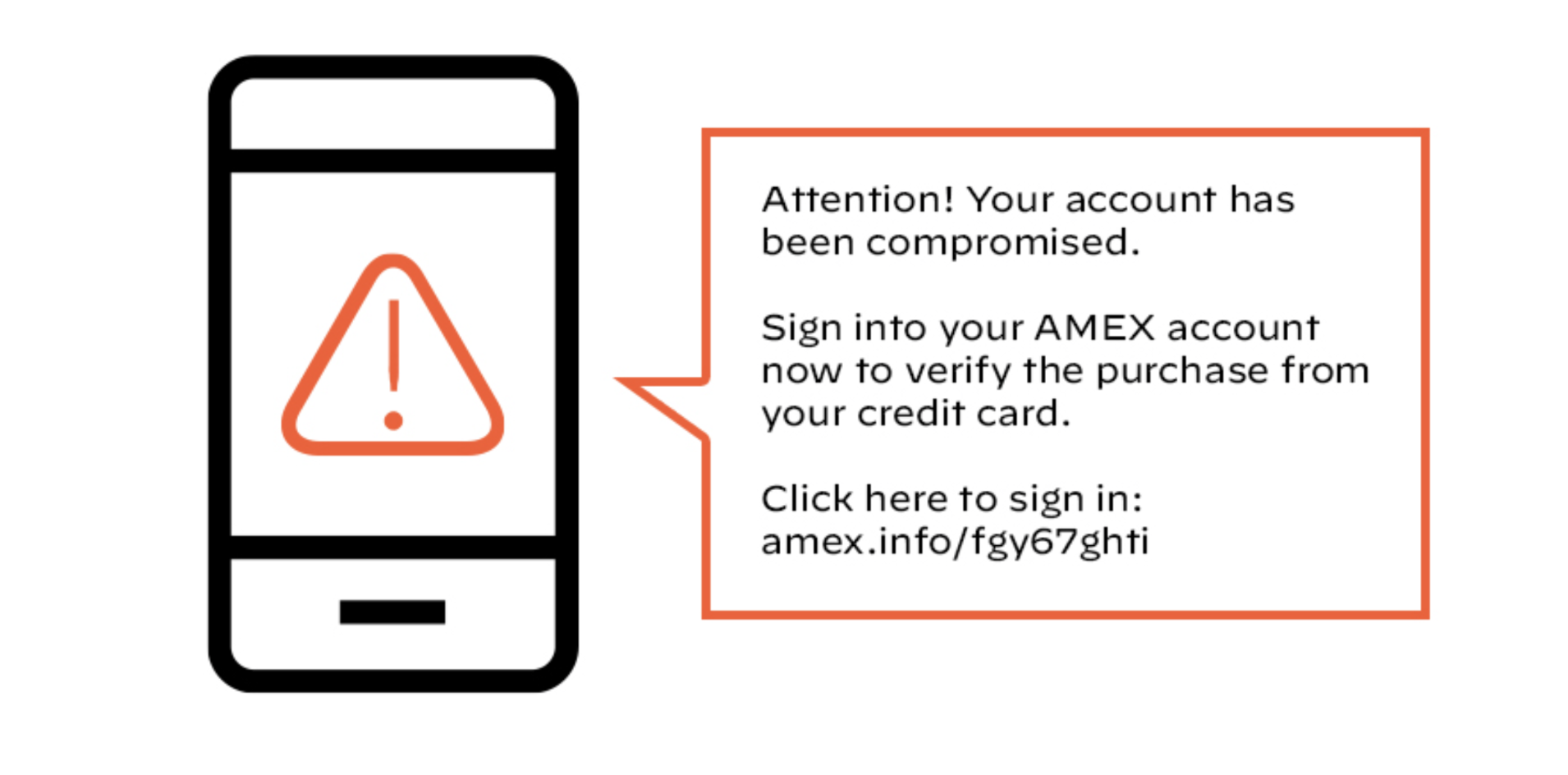 Exemplo de mensagem de texto alertando a vítima
