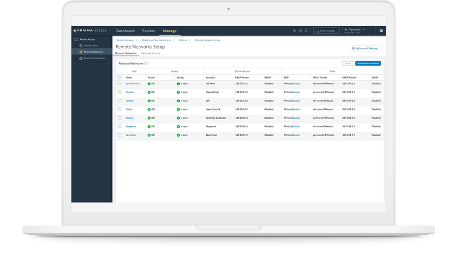 O SSE usa os recursos do ZTNA para fornecer aos usuários acesso remoto seguro aos recursos da rede e monitorar o comportamento da rede.