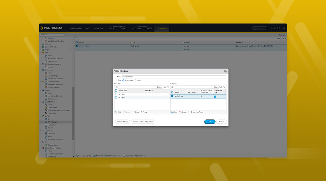 Simplifique a integração de filiais com hubs do Prisma Access