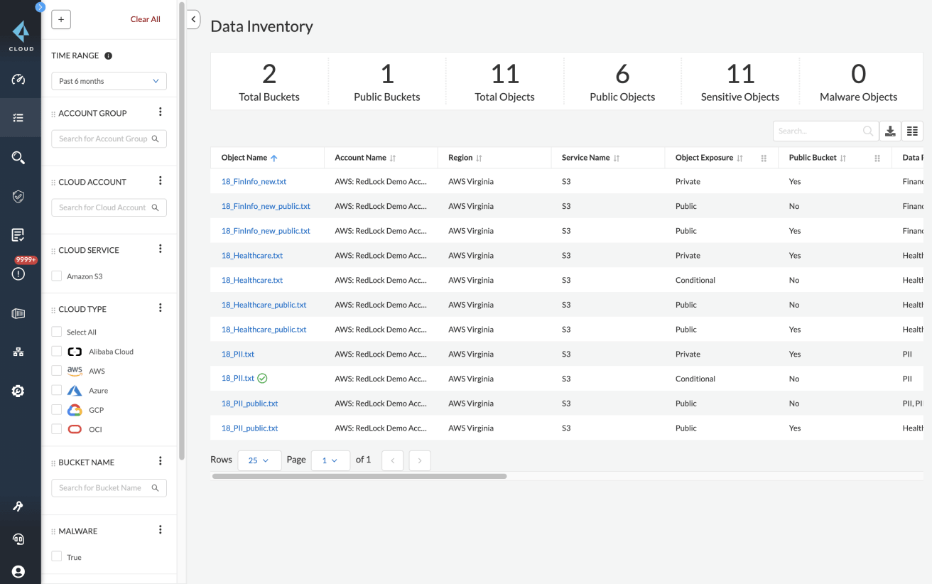 Captura de tela de políticas e padrões