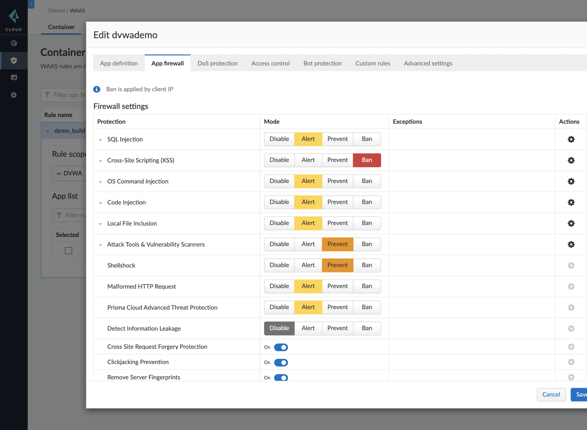 Proteção para os casos do OWASP Top 10