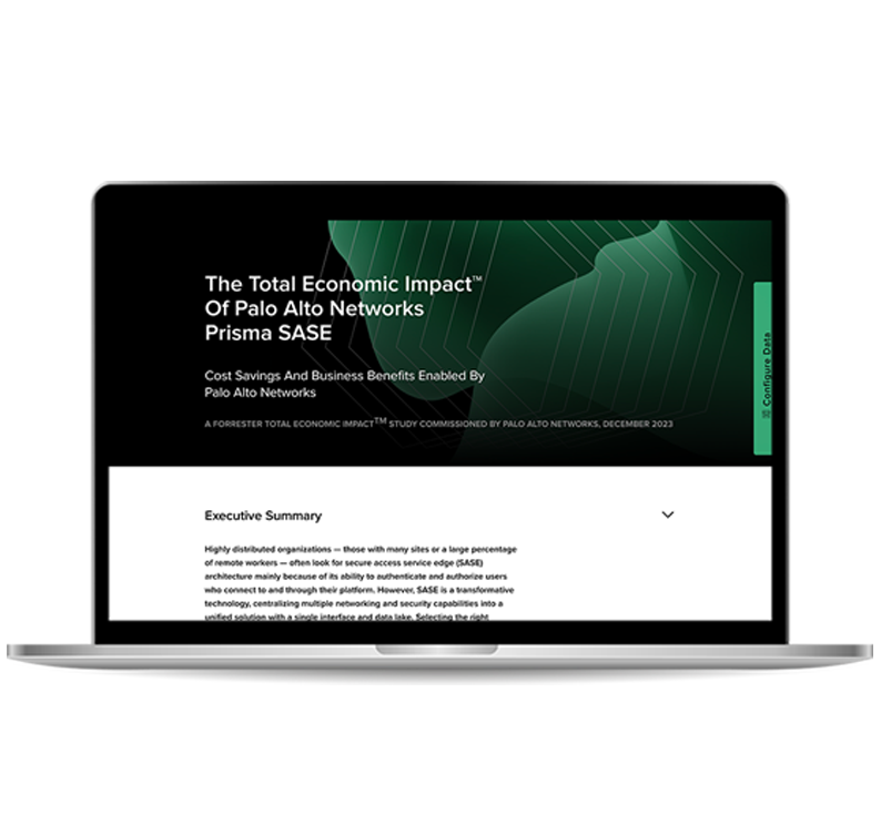 O relatório Total Economic Impact™ do Prisma SASE da Palo Alto Networks